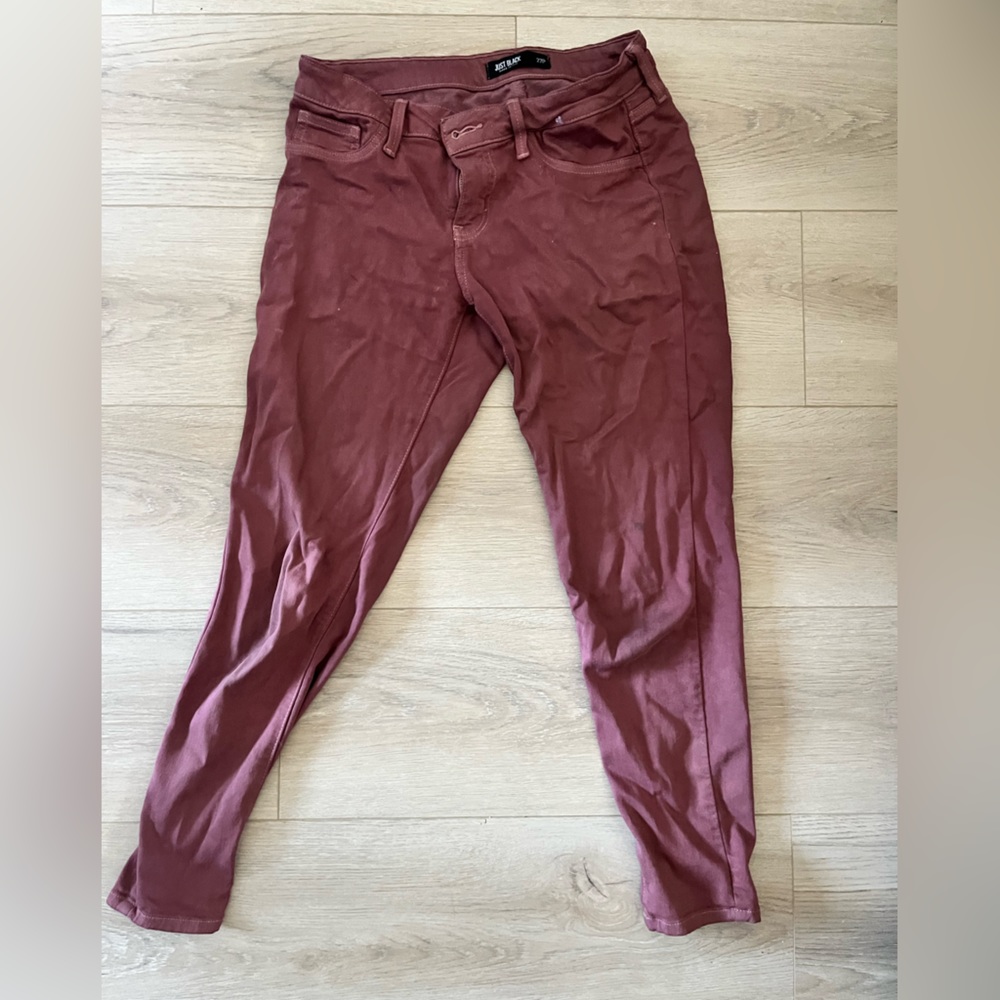 Dark pink skinny jeans